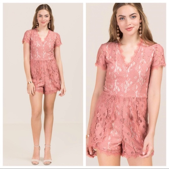 Francesca's Collections Pants - Francesca's geo pink v neck romper
